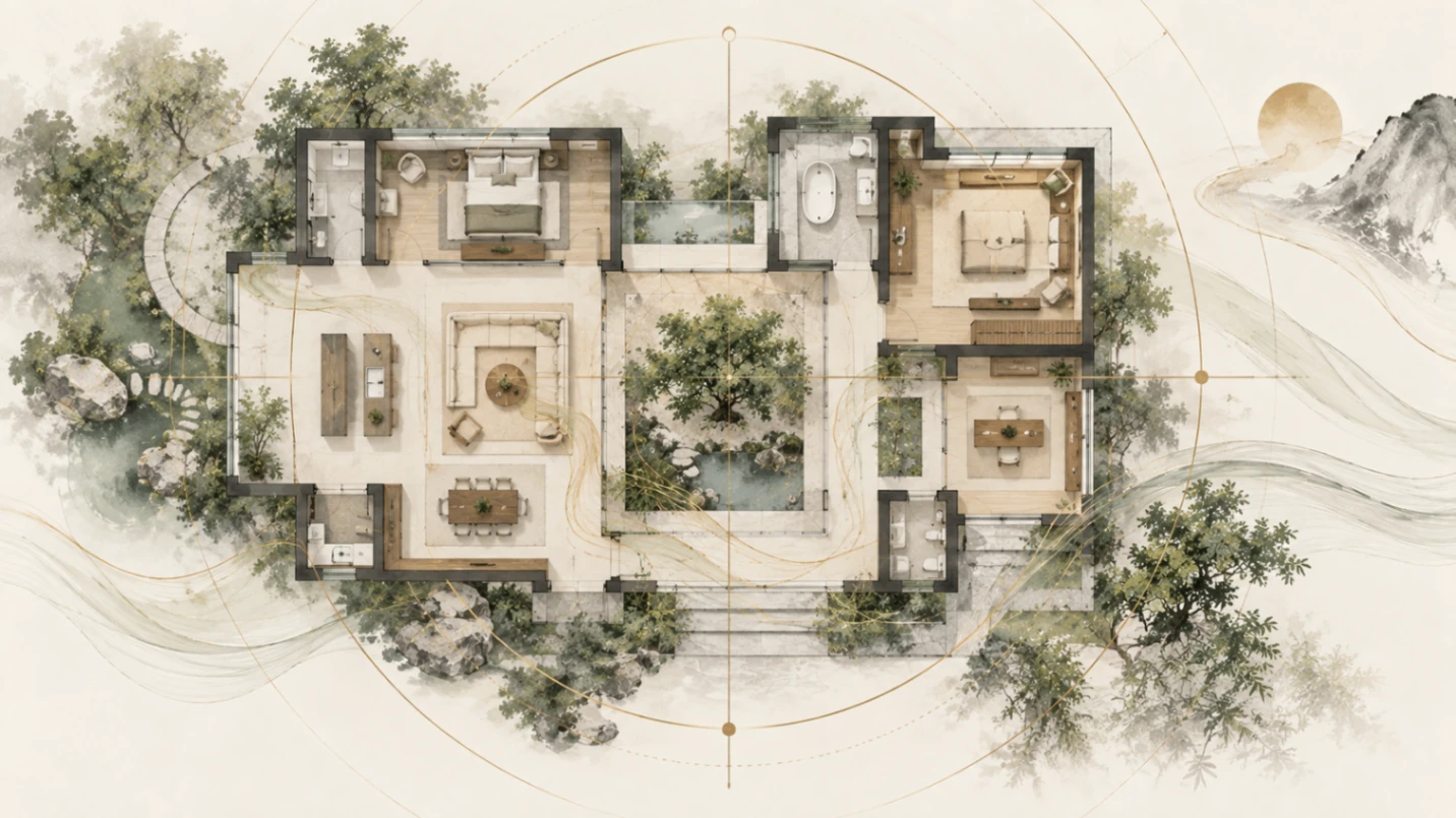 Architectural floor plan illustrating how a space can be read in context